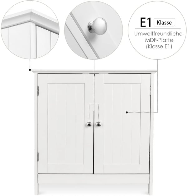 Spejlskab, Pladsbesparende Design, Justerbare Hylder,Hvid