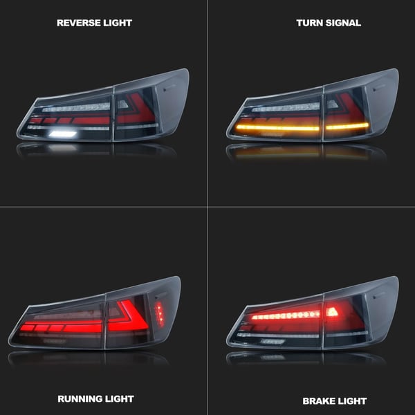 LED Baglygtesamling, ABS Materiale, 35 Watt, 3400 Lumen, IP67 Vandtæt, Kompatibel med Lexus IS250 IS350 ISF IS II 200d 220d 2006-2013