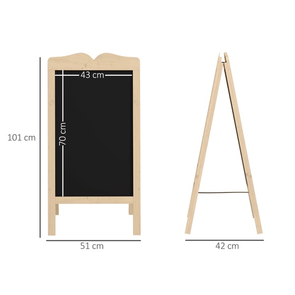Tavle Easel, Foldbart Træramme, Holdbare Materialer,51X60X101 cm, Naturligt Træ