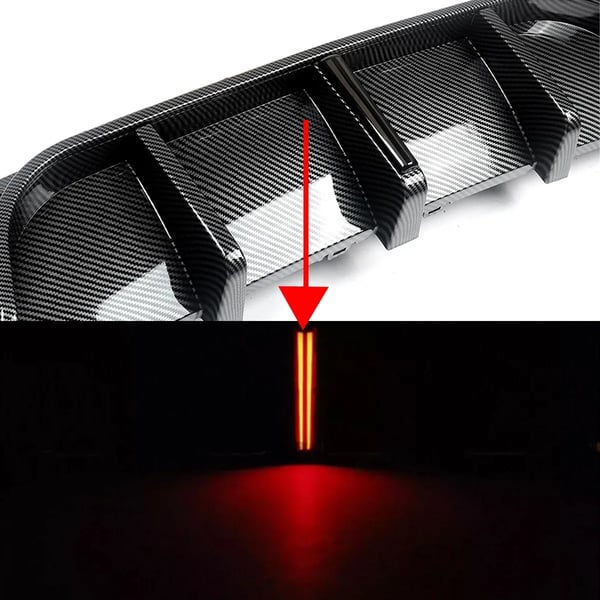 Bageste kofanger diffuser, LED lys, M Performance stil,kulstoflook