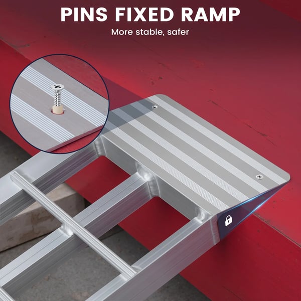 Laste rampe, kraftig plast, 36" L x 8" B, 1500 lbs kapacitet, skridsikker overflade, letvægtsdesign