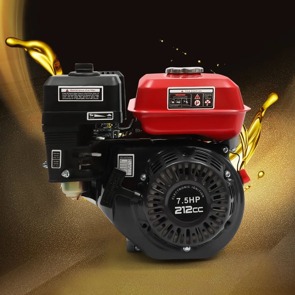 Benzinmotor, 7,5HK effekt, luftkølesystem,sort