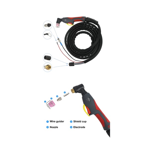 Plasma Cutter, 55A Nominel Effekt, Maksimal Skæredybde 20mm, Indgangsspænding 120V/240V, Dimensioner 46x32x26cm, Arbejdscyklus 60%