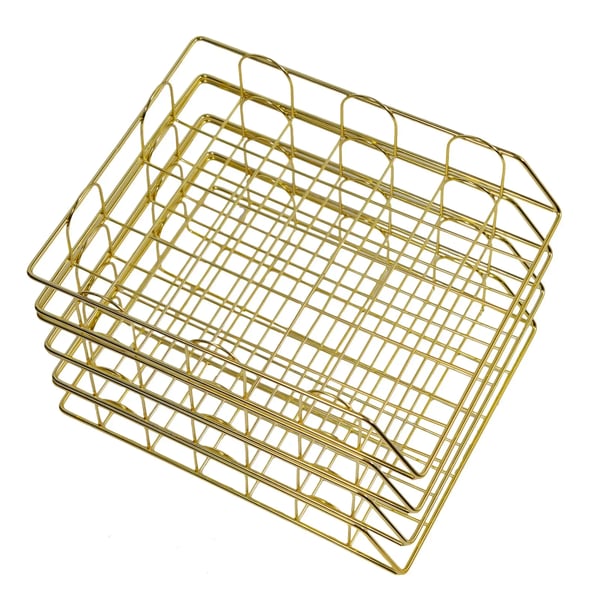 Dokumentbakke, Metal Konstruktion, Stabelbar Design,Guld