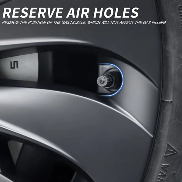 Tesla Model 3 Hjulkapsler, Højkvalitets ABS Plast, Nem Snap-in Installation,LR-matte sort