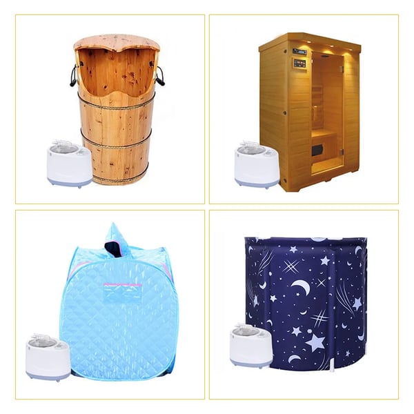 Saunaånggenerator, 3L kapacitet, 1000W effekt, 220V spänning, 10-15 minuters uppvärmningstid, fjärrkontroll