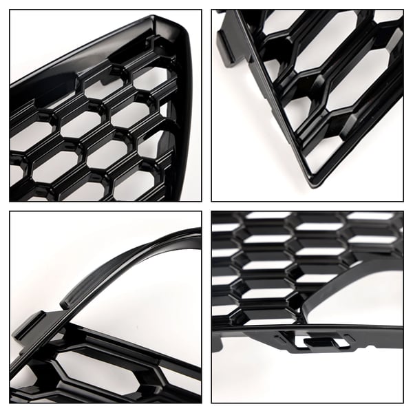 Etupuskimen sumuvalon kansi, yhteensopiva Audi A3 2012-2016, muovimateriaali, kiiltävän musta väri, suora istuvuus, sisältää 2 kappaletta