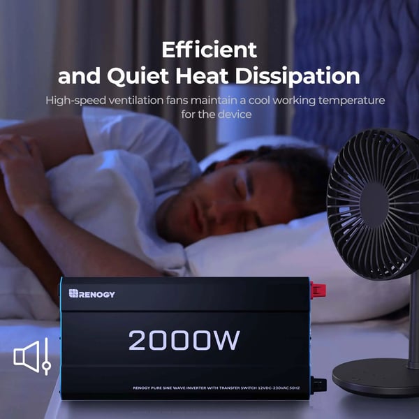 Inverter, 2000W kontinuerlig effekt, 4000W spids, UPS-funktion