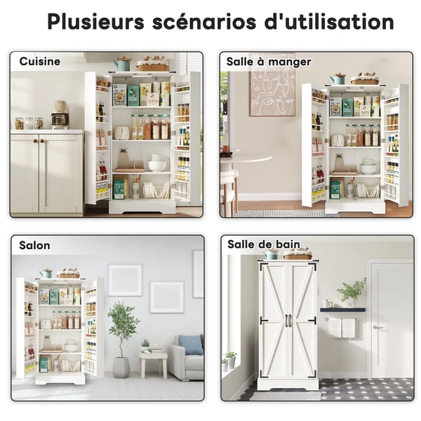Opbevaringsskab, Justerbare Hylder, Moderne Design,60×35×128,5 cm