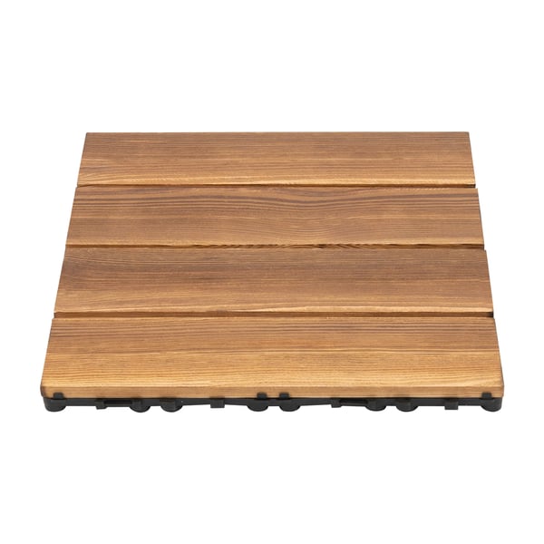 Dækfliser, Naturligt Trædesign, Stabil Installation,Brun