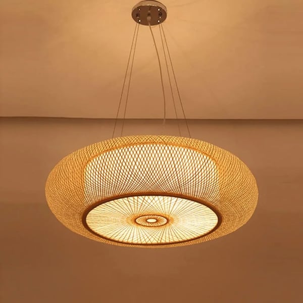 Pendellampe, Bambuskonstruktion, Moderne Stil,DIA 50cm, Ingen pære