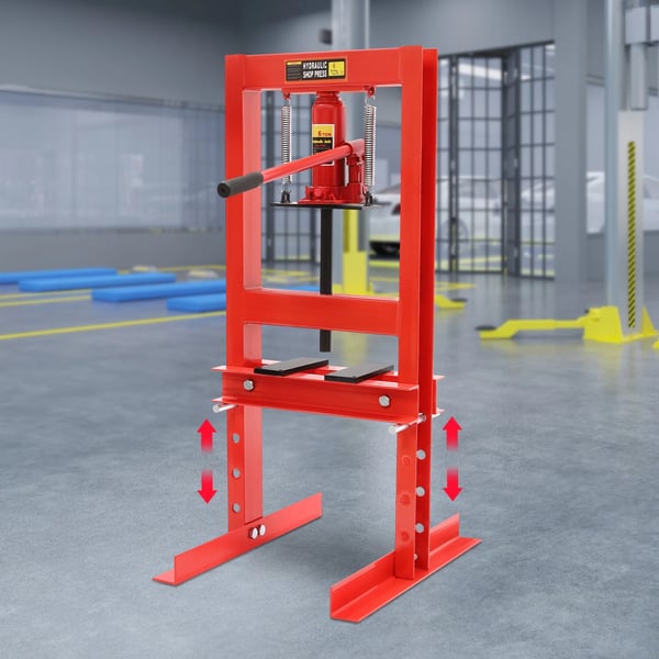 Hydraulisk Press, 6 Ton Max Tryck, Manuell Drift,Röd