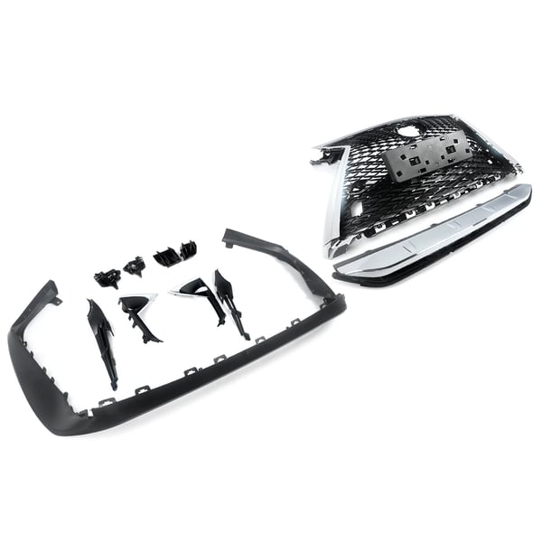 Frontgitter, kompatibel med Lexus RX350 RX350L RX450h 2016 - 2019, sportstil, ABS-materiale,Krom