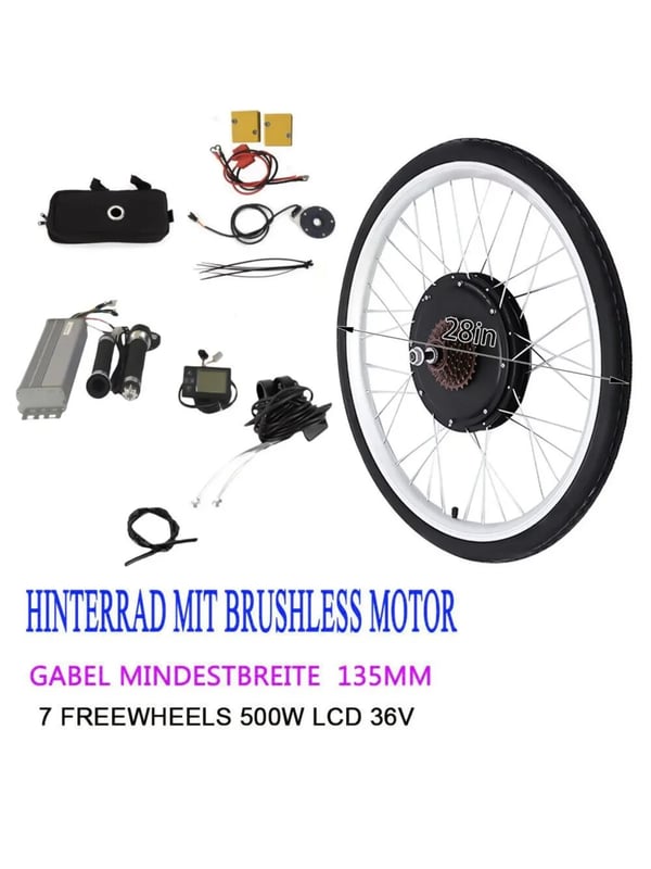 Elektrisk Cykel Ombygningskit, Børsteløs Motor, LCD Skærm Controller,HW-HJWJL-401-X