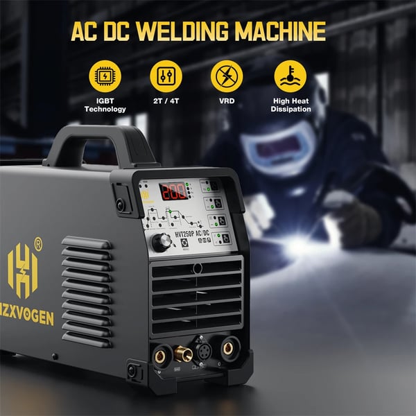 Svejsemaskine, TIG og MMA/ARC kapacitet, bærbart design,220V-200A, HVT250P ACDC