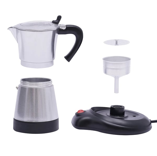 Elektrisk Kaffemaskine, 300ml Kapacitet, 480W Effekt, 2.5bar Tryk, 1-6 Personer, 360° Base Rotation