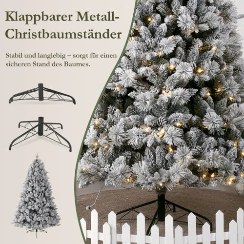 Konstgjord prydnadsgran, realistisk snöeffekt, 320 LED-lampor, 1.8M