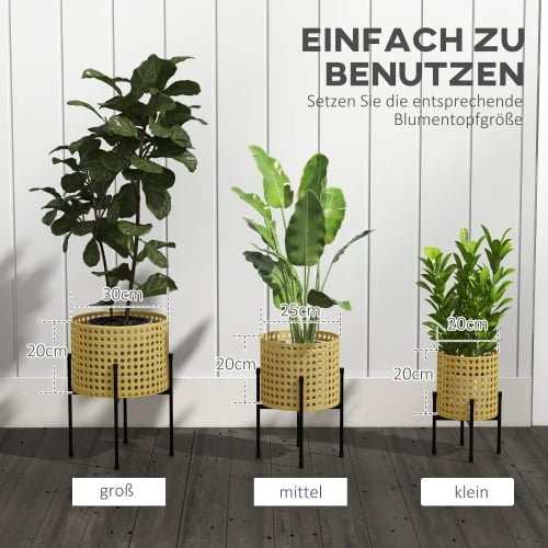 Plante støtte stativ, Pulverlakeret stålramme, Ø30 x 40H cm (stor), Ø25 x 35H cm (medium), Ø20 x 30H cm (lille), Belastningsevne: 20 kg (stor)