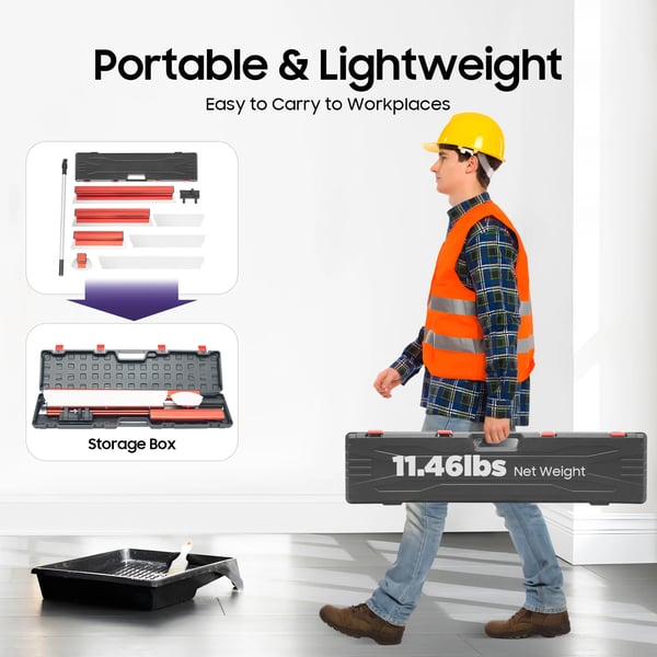 Gipsplade Skimming Blade Sæt, Fleksibel Aluminium Konstruktion, Ergonomisk Håndtag,Rød