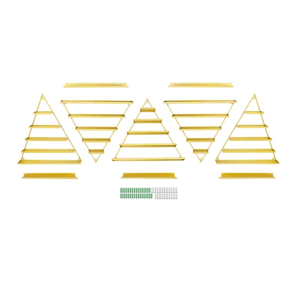 Neglelak Display Rack, Vægmonteret Organizer, 10-Delt Sæt,Guld