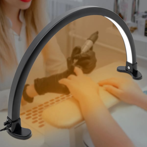 LED Halvmåne Skrivebordslampe, 3600 Lumen Lysstyrke, Justerbar Farvetemperatur,sort