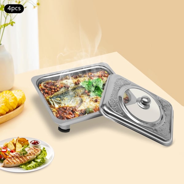 Stegepande Buffetbakke, Elegant Design, Holdbar Konstruktion,4PCS