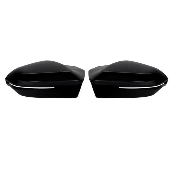 Spejlcovers, Glans Sort Finish, Passer til Luksus Elektrisk, Kompatibel med BMW Modeller G60 G68 G70, Glans Sort