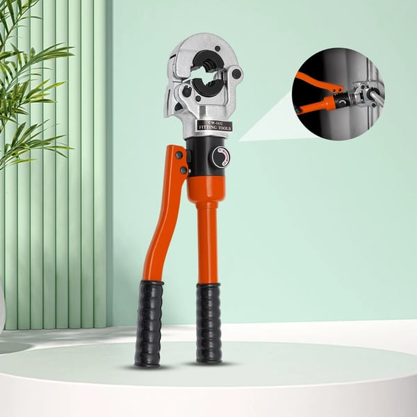Hydraulisk Kobberrør Crimp Værktøj, 360° Drejelig Hoved, Ergonomisk Greb,V Sæt