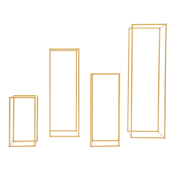 Blomsterstandssæt, Geometrisk Design, Holdbar Metal Konstruktion,4 størrelser, Guld