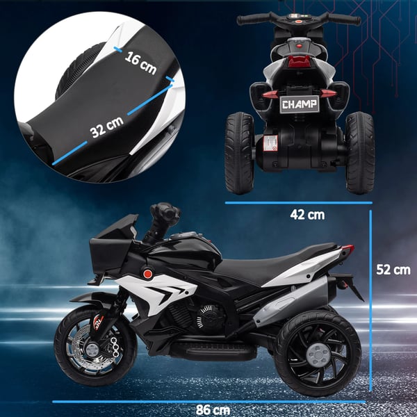 Elektrisk Motorcykel, Interaktive Funktioner, Sikker og Stabil Design,sort