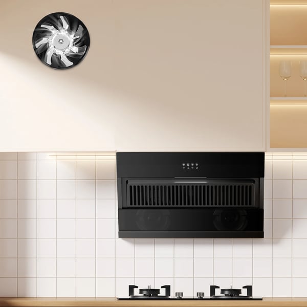 Afbudsventilator, Kompakt Design, Næsten Stille Drift,sort, 220 V
