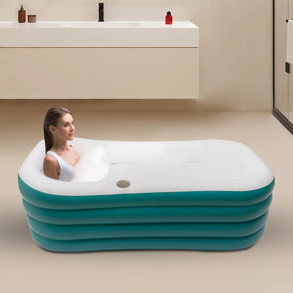 Oppustelig badekar, AC220-240V, 250L kapacitet, elektrisk pumpe, dimensioner 152 x 82 x 57 cm, 130W effekt