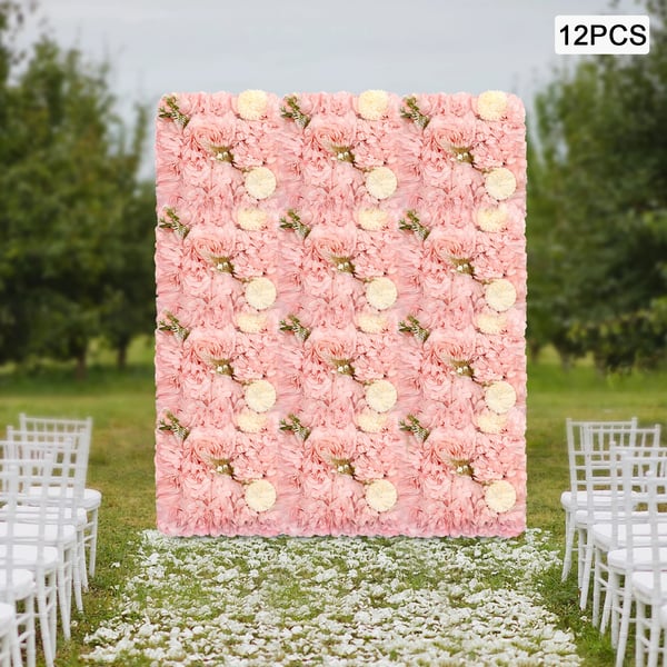 Blomster Vægpaneler, 12-Pak, Ideel til Bryllupper og Begivenheder,Lyserød