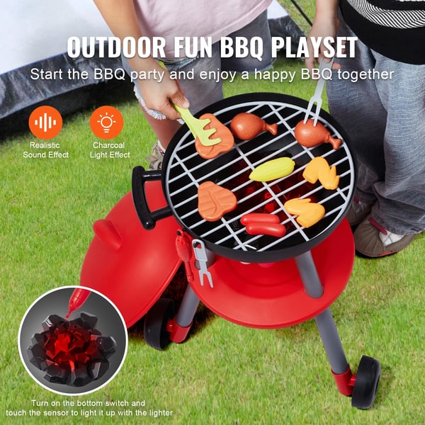 BBQ-grilli leikkisetti, realistiset keittoäänet, kiinnostava lapsille,28kpl