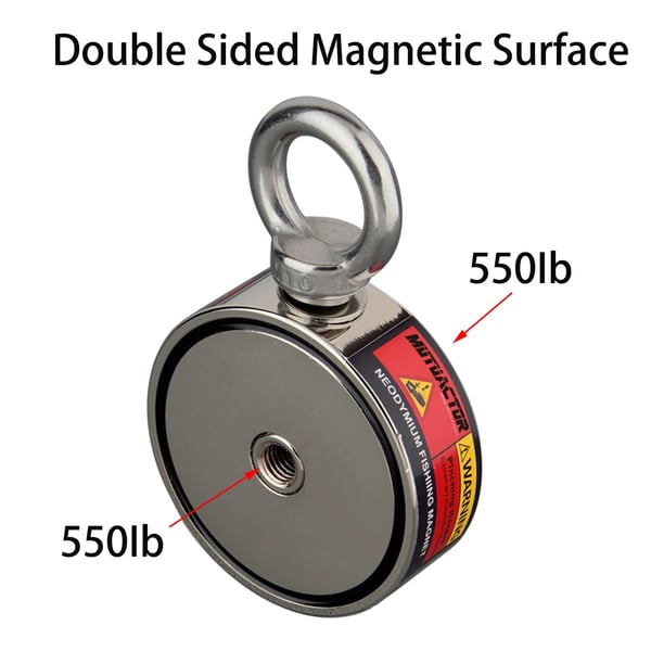Fiskemagnet, Permanent Neodymium, 250 kg Dragkraft, magnetstorlek, D7525NI 20M REP