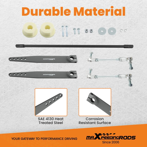 Front Sway Bar End Links Kit, Justerbar Længde 255-285mm, Holdbar Stål Konstruktion, Forbedret Køre Stabilitet