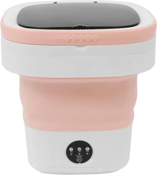 Vaskemaskine, Foldbart Design, Bærbar til Rejse og Camping,Pink