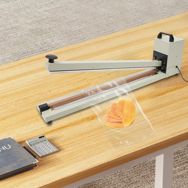 Impulsforsegler, 750W Effekt, Justerbare Temperaturindstillinger,off white, EU Stik, 220V