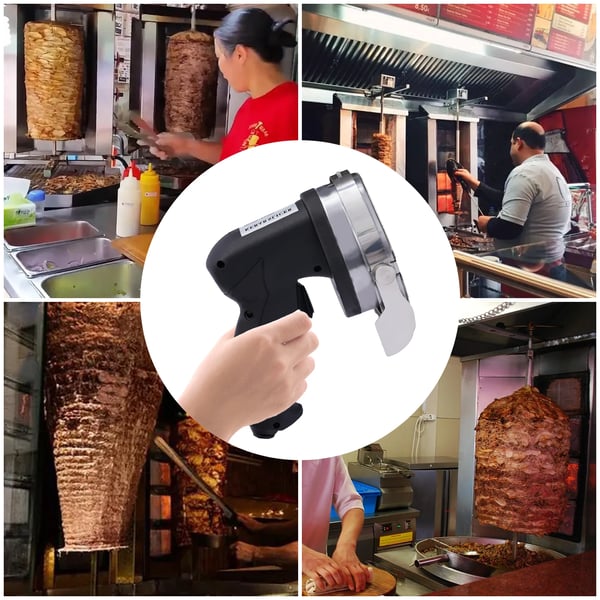Kebab Skærer, 80W, 220V~240V, 23*16*13 cm, EU Stik Type, 1-8 mm Skæredybde