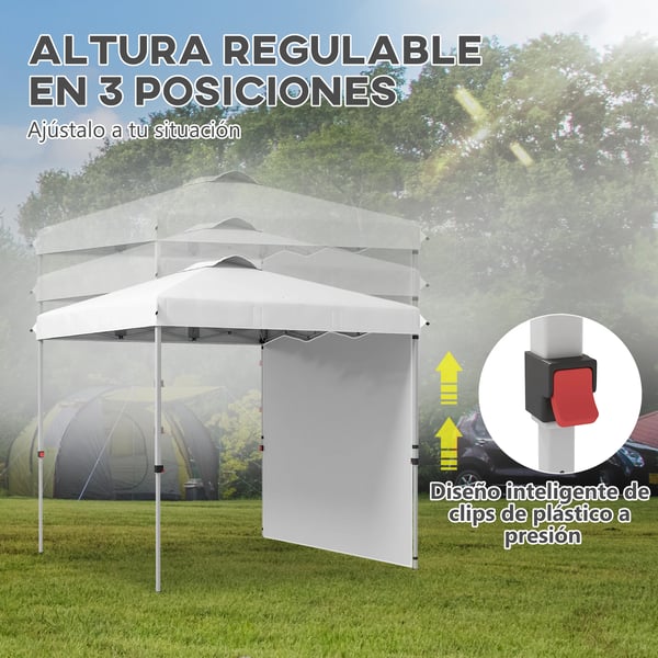 Folding Tent, Højdejusterbar, Holdbar Polyester,HVID