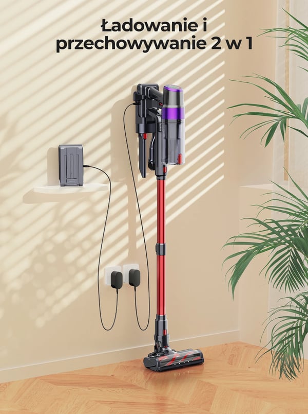 Trådløs Støvsuger, 500W Effekt, HEPA Filter,EU STIK