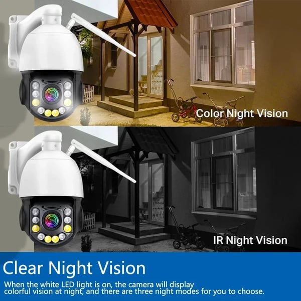 PTZ Kamera, 50x Optisk Zoom, Smart Farve Natvision,50X WIFI Ingen kort, EU stik