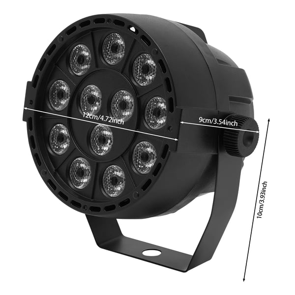 Mini Par Lys, 12W, RGB Farvetemperatur, 90-240V, 15° Scanningsvinkel, 4/8 Kanaler