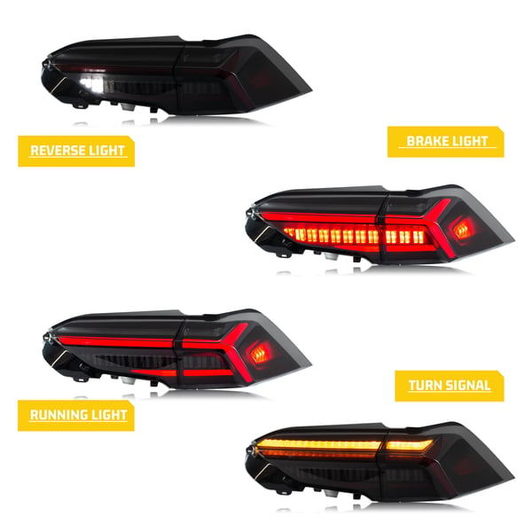 LED Baglygtesamling, Spænding 12 V, Effekt 35 W, Lumen 3400 LM, Til RAV4 2019-2025, Sekventiel Blinklys