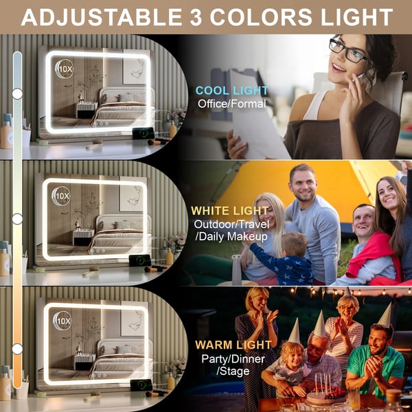 Sminkspegel, Dimmbar LED, Touchkontroll,VIT