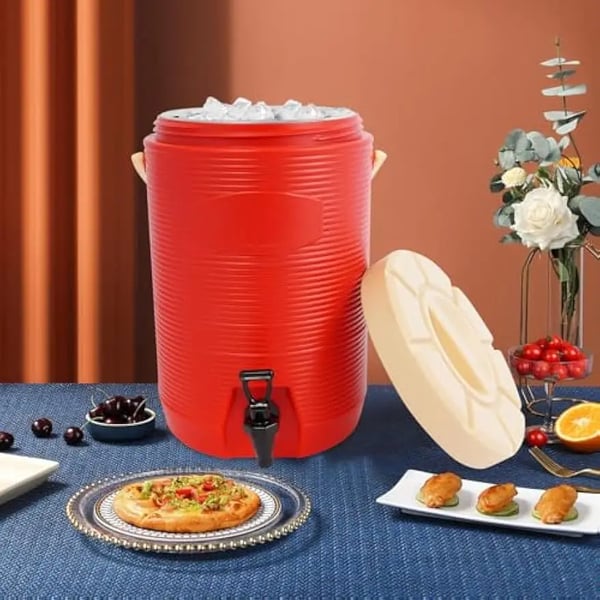 Drikkevaredispenser, 17 liter kapacitet, rustfrit stål materiale, 1 vandhane, temperaturbevarings tid: 8 timer, dimensioner: 30 cm x 43,5 cm