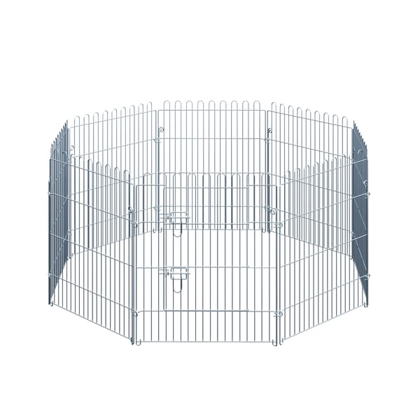 Pet Playpen, Konfigurerbart Design, Holdbar Konstruktion, Bekvem Adgang,Sølv