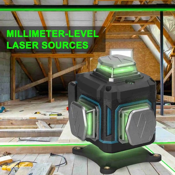 Laser Niveau, Selvnivellerende, Genopladeligt Batteri,sort
