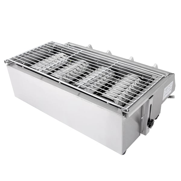 Gasgrill, Rustfrit Stål, Dimensioner 558mm x 232mm, Lavtryksventil, Gastype LPG, Model GB-04