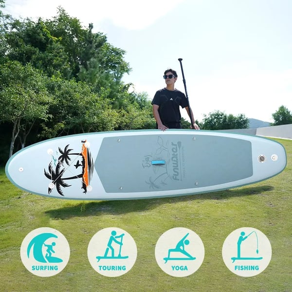 Stand Up Paddle Board, Tre Glidende Finner, EVA Anti-Skrid Pad,Blå